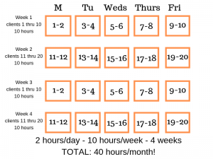 Trainer schedule